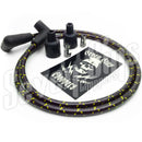 7MM IGNITION WIRE / RETRO CLOTH BRAID / BLACK HORNET (BLACK & YELLOW CC)