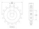 Chain Tensioner Sprockets for 530 Chain : 15 Tooth