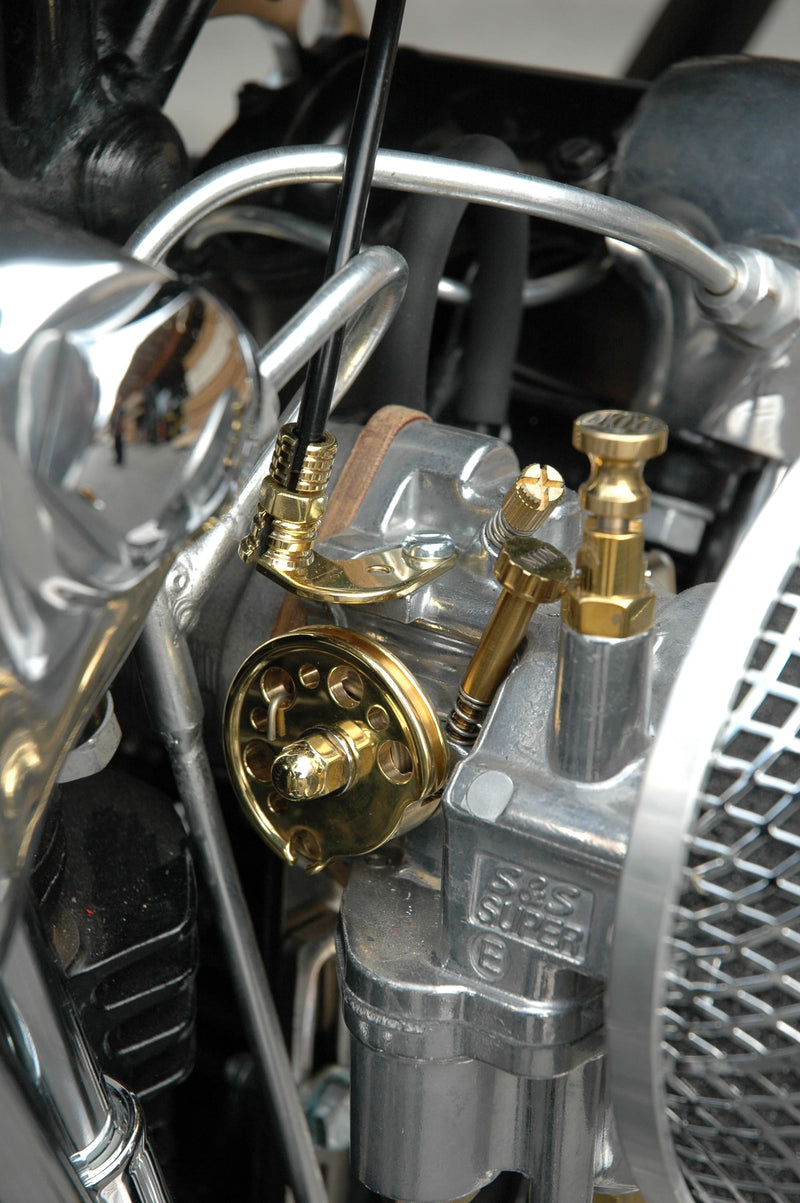 Single Throttle Cable Kit for S&S Super E Carbs BRASS