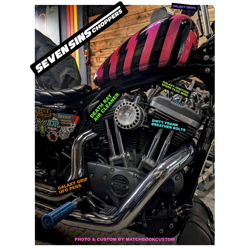 IN STOCK Air Cleaner - Seven Sins PORTED DEATH RAY DISH - Super E/G & CV & Modern Harley's - 4"