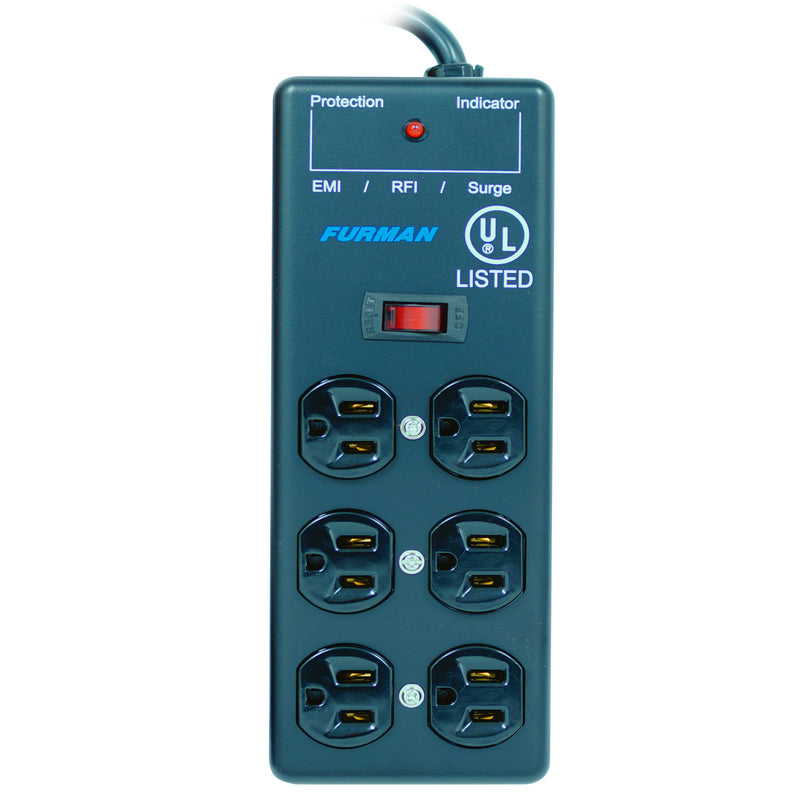 FURMAN SS6B 6-Outlet Power Strip Surge Protector
