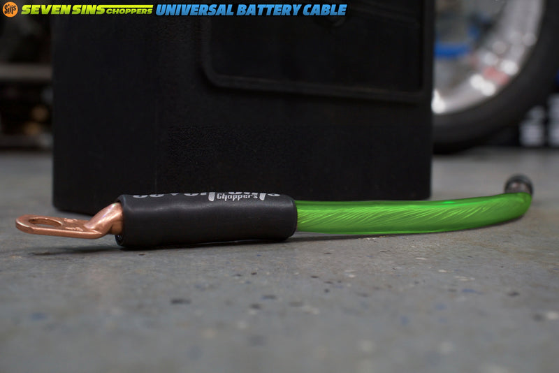 SEVEN SINS UNIVERSAL 4 GAUGE BATTERY CABLE NEON GREEN : 16MM GHOST JACKET