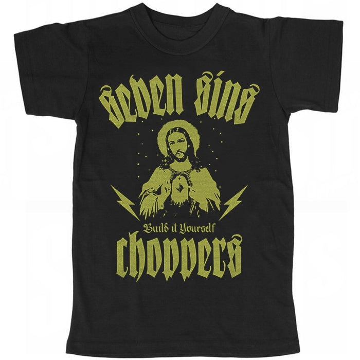 SEVEN SINS CHOPPERS T-SHIRT SILVER GOLD BLACK or NAVY - YOUTH