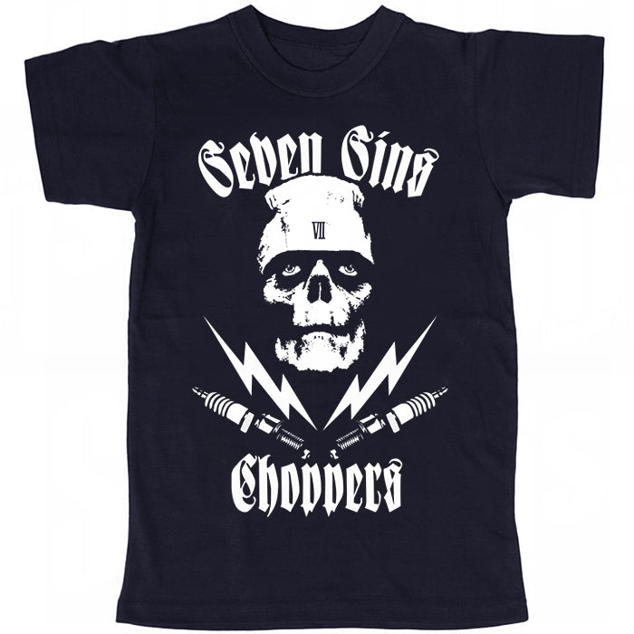SEVEN SINS CHOPPERS T-SHIRT ZOMBIE BLACK or NAVY - YOUTH