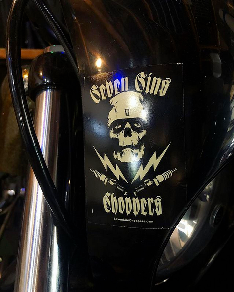 Seven Sins Choppers ZOMBIE Vinyl Sticker