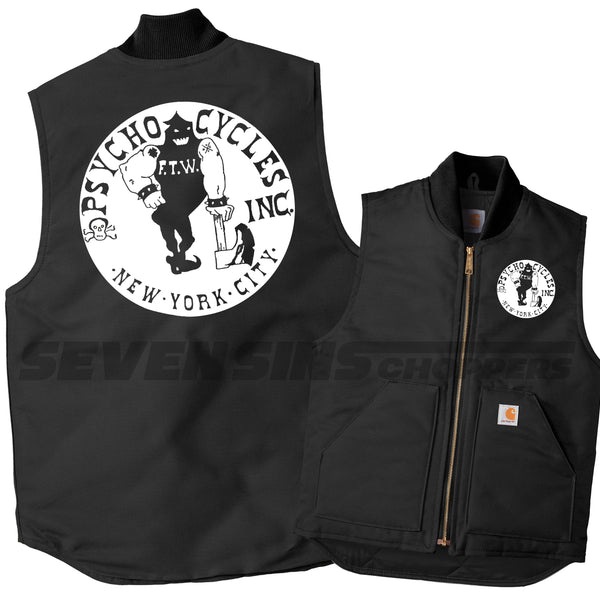 ジャケット・アウター psycho wheels DUCK WORK VEST NAVY 1200W-8392-Navy-0-